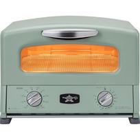 Aladdin Graphite Grill & Toaster, 4-Slice Toast, Bake, Boil, Steam, Cook Bread, Timer, Recipe Book, Grill Pan Included [Far-Infrared Graphite] Green A