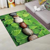 Living Room Carpet Bedroom Bedside Carpet Simple Floor Mat Foot Mat and Machine Washable Entrance Mat 100*160cm green