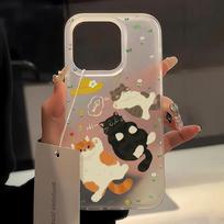 Cute Cat Phone Case For Samsung A57 A56 5g A16 A26 A37 A17 A07 A55 A54 A35 A36 S24 FE S26 S25 S23 Ultra Shockproof Matte Cover Galaxy A15 gray