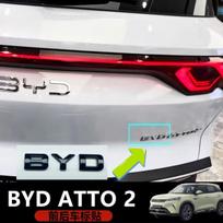 BYD Atto 2 Dešinės pusės vairavimo automobilio Priekinio buferio Juodas logotipas Galinė emblema Specialus personalizuotas lipdukas Automobilis gray