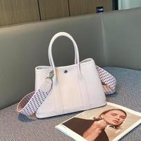 2026 Mini Garden Tote Bag 30cm 36cm Genuine Leather Top Grain Cowhide Crossbody Handbag Women Daily Use 30cm leather lining gray