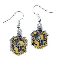 Harry Potter Hufflepuff Crest Drop Earrings gray