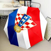 Croatian Football Emblem Umbrella Folding umbrella, automatic umbrella 8-Frame for Travel, camping Use Gift for Halloween Christmas Five-fold umbrella