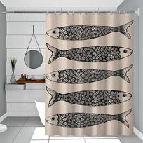 Retro virtuvė žuvis mėlyna sardinės raudona omaras tunas paprastas dušo užuolaida vonios dušo užuolaida lengvai valoma šveičiama lengvai nepermatoma 90x180 cm
