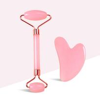 Pink Heart Roller Guasha Set Facial Self-Massage Tool Pink Heart Braces + Roller Set pink