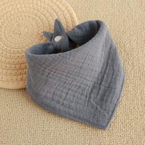 Class A Pure Cotton Gauze Triangle Bib Waterproof Ultra Soft Baby Drool Bib Anti Spit Up Bandana For Infants gray