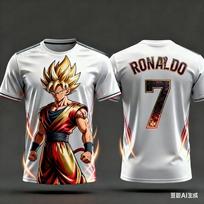 FamilyMatching Dragon Ball Z Goku/Vegeta Special Edition Soccer Jersey, Ronaldo No.7 Football T-Shirt, Exclusive Jersey for Fans 6XL blue