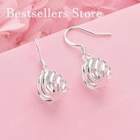 925 Sterling Silver Exquisite Openwork Spiral Ball Earrings for Women, Gifts, Wedding Accessories, Fashion Jewelry