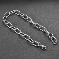 Plotis 7mm Nerūdijančio Plieno Didelės Rolo Grandinės Karoliai Punk Chokeriai Moterims ilgis 21cm-100cm 100cm gray