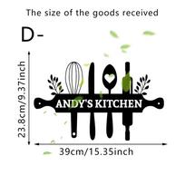 Self-adhesive American Kitchen Dining Wall Stickers Creative Utensils Bread Flowers English Slogan Decor as pic black