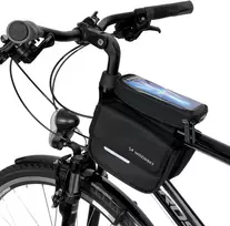 Wozinsky dviračio rėmo rankinė, atsparus vandeniui telefono dėklas, 1,5 l, juoda (WBB26BK)