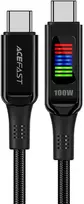 Acefast C7-03 duomenų perdavimo ir įkrovimo kabelis | USB-C į USB-C | 100W | su LED ekranu | 1,2 m | juodas