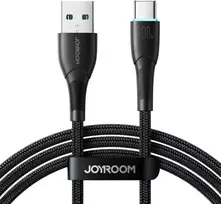 Joyroom Starry serijos SA32-AC6 duomenų perdavimo ir įkrovimo kabelis | USB-A į USB-C | 100W | 1m | juodas