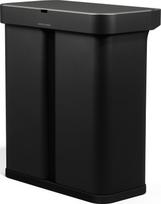 Simplehuman Šiukšliadėžė su judesio ir balso jutikliu Sensor Liner Pocket dviejų skyrių 58 l, matinė juoda