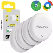 Blavec GPS sekimo įtaisas „Tracker“ BTG-03 – „Bluetooth Dual“ skirtas „Apple“ ir „Android“ (BTBTG03-W4), baltas – 4 vnt.