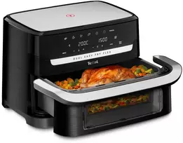 Karšto Oro Gruzdintuvė - Tefal Dual Easy Fry Flex EY9228 9 L Juoda, Nerūdijantis Plienas