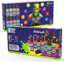 Green Stuff World Žalias Stuff World Žalias Stuff World fluorescencinių dažų aerografui rinkinys, 8 x 17 ml 12253