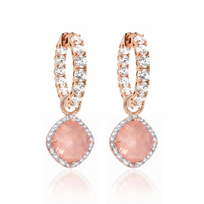 Sidabriniai auskarai „Dazzling Brilliance III (Flamingo Ignite Rose)“ su Swarovski® kristalais