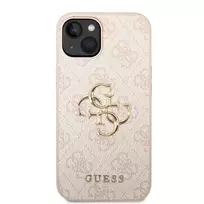 Dėklas Guess PU 4G Metal Logo Apple iPhone 14 rožinis