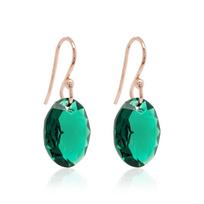 Sidabriniai auskarai „Tender Oval (Emerald)“ su Swarovski® kristalais