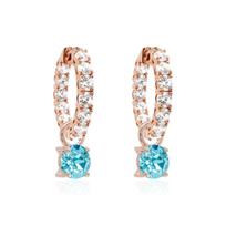 Sidabriniai auskarai „Glory VI (Light Turquoise)“ su Swarovski® kristalais