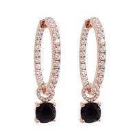 Sidabriniai auskarai „Ivy (Jet)“ su Swarovski® kristalais