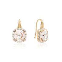 Sidabriniai auskarai „Facet (Light Silk)“ su Swarovski® kristalais