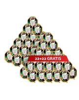 SHEBA Nature’s Collection dėžutės 44 x 85 g, visavertis šlapias pašaras suaugusioms katėms – gabalėliai su lašiša, pagardinti žirneliais padaže, 22+22 GRATIS.