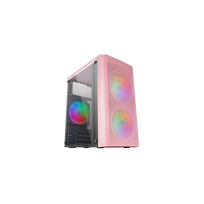 Mars Gaming MC300 Pink M-ATX rožinis kompiuterio korpusas su 3 FRGB ventiliatoriais