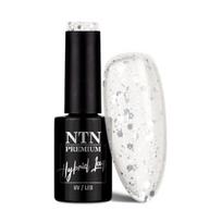 Gelinis nagų lakas Ntn Premium Romantica Collection, Nr.36 skaidri su pilkais blizgučiais, 5 g
