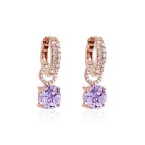 Sidabriniai auskarai „Iris (Violet)“ su Swarovski® kristalais
