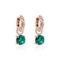Sidabriniai auskarai „Emerald Dusk (Emerald)“ su Swarovski® kristalais