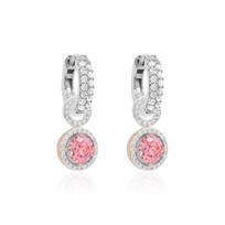 Sidabriniai auskarai „Hearts and Arrows V (Fancy Pink)“ su Swarovski® kristalais
