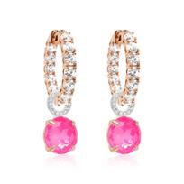 Sidabriniai auskarai „Iris (Electric Pink)“ su Swarovski® kristalais