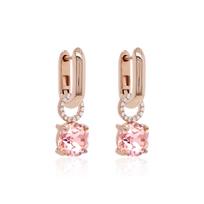 Sidabriniai auskarai „Daina VII (Light Rose)“ su Swarovski® kristalais