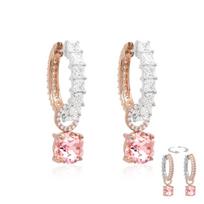 Sidabriniai auskarai „Iris (Light Rose Ignite)“ su Swarovski® kristalais