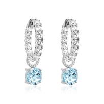 Sidabriniai auskarai „Iris (Aquamarine)“ su Swarovski® kristalais