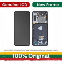 LCD ekranas skirtas Samsung G996 S21 Plus su rėmeliu / Phantom Black / (atnaujintas: Telemax)