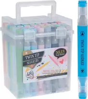DVIPUSIAI PASTEL MARKERIAI 48VNT DĖŽUTĖJ