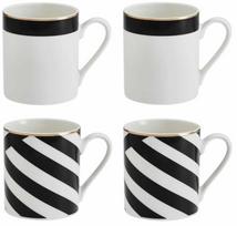 Puodelių rinkiniai Mikasa Luxe Deco, aukso sp./balta sp./juoda sp., 0.380 l