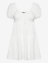 Gina Tricot - Puff Sleeve Mini Dress - Trumpa suknelė - Balta
