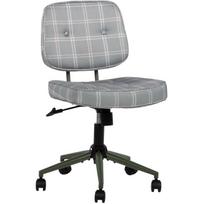Home4You darbo kėdė CEDRIC 40942, 48-58cm, 80kg, languotas poliesterio audinys, siūbavimo mechanizmas, plastikiniai ratukai