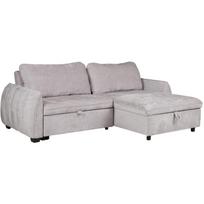 Home4You kampo sofa lova CLOUD 28697, 226x95/160x88 cm, 132x198 cm, pilka, daiktų dėžė, universalus kampas, atlošo pagalvėlės
