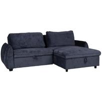 Home4You kampo sofa lova CLOUD 28695, 226x95/160x88 cm, 132x198 cm, mėlyna, 2 pakuotės, porankiai, daiktų dėžė, surinkimas