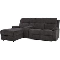 Home4You kampinis sofą PROVENCE LC 42853, 225x93/164x99cm, tamsiai pilka, elektrinis/rankinis reguliavimas, USB-C/A, daiktų dėžė