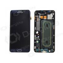 Samsung G925F Galaxy S6 Edge ekranas (juodas) (su rėmeliu) (naudotas grade B, originalus)