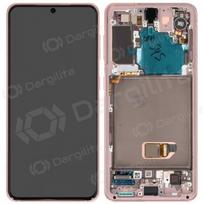 Samsung Galaxy S21 5G ekranas (rožinis) (su rėmeliu) (assembled service pack)