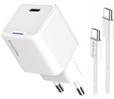 ColorWay 1x USB-C/ mains charger/ GaN/ PD/ PPS/ 35W, Baltas