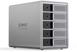 „Orico 9858T3 5 Big DAS Solution ProThunder“ diskų masyvas su „Thunderbolt 3“, skirtas 5 x 2,5 colio / 3,5 colio SATA HDD / SSD – pilkas