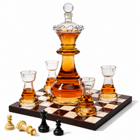 Grafino ir 4 stiklinių rinkinys „Royal Chess“